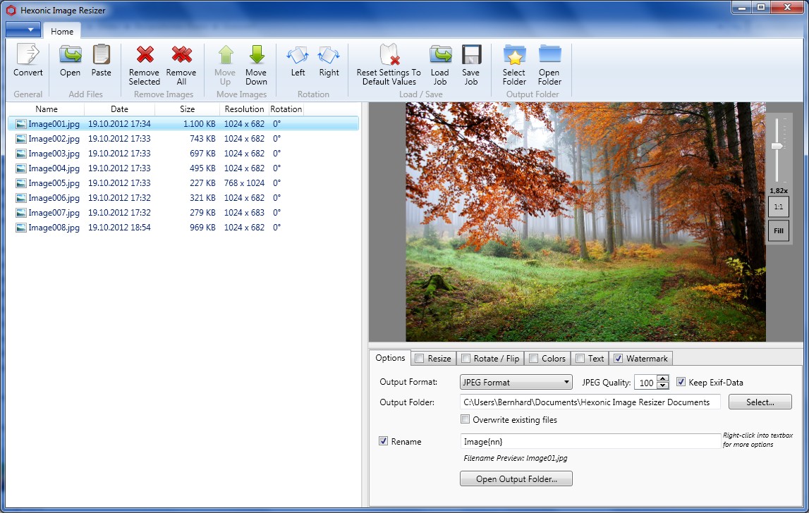 Windows 7 Hexonic Image Resizer 0.6.2 full